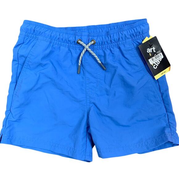 2 New Art Class Boys XL Peach Blue Drawstring Waist UPF 50+ Swim Trunks - Picture 2 of 5